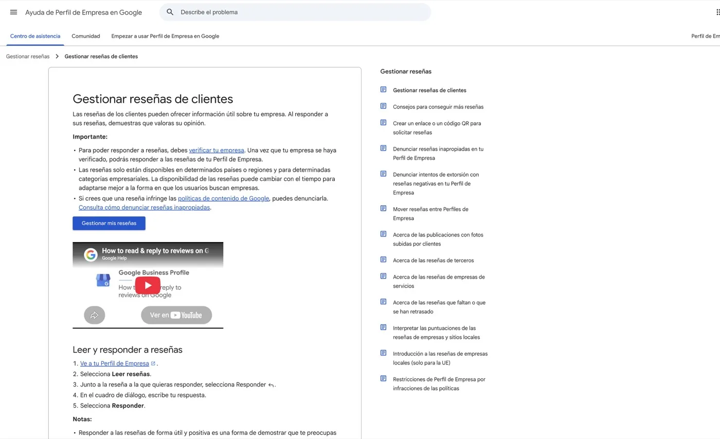 Public Google Business Profile help page: how to manage and reply to customer reviews.