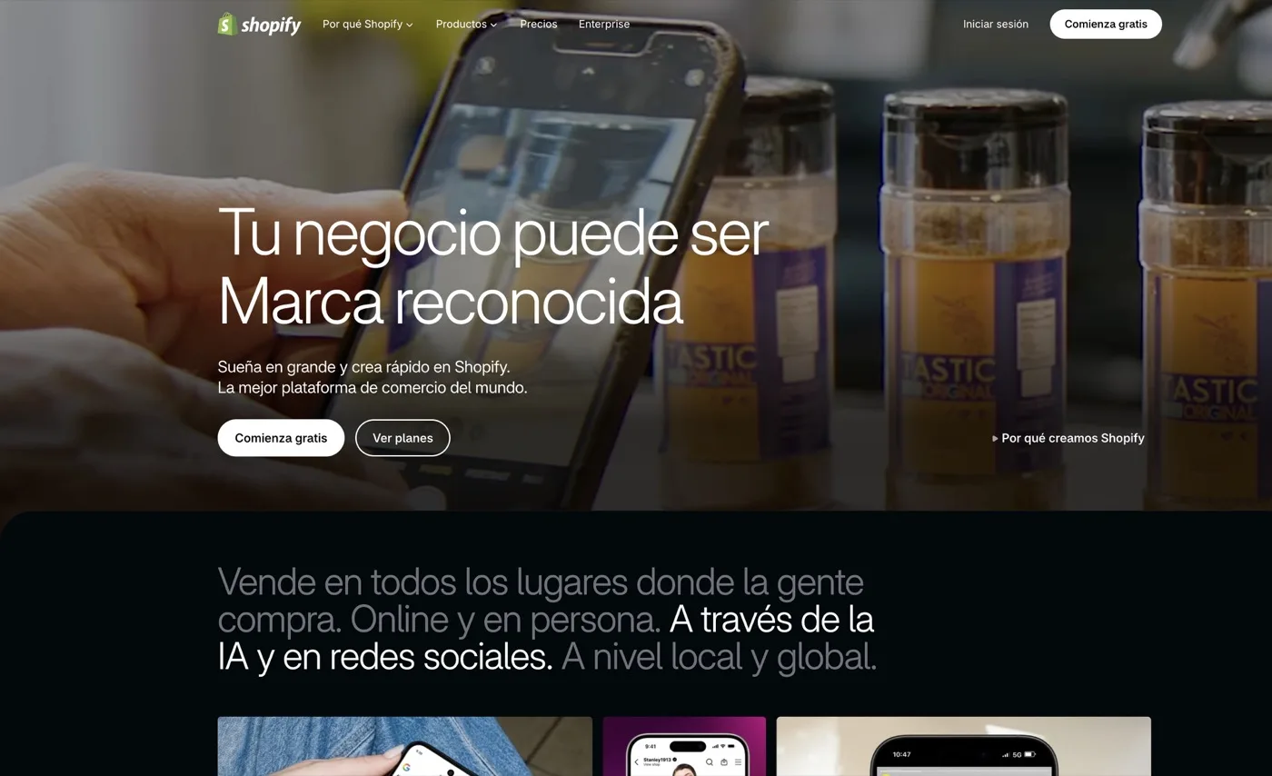 The official Shopify website, the hosted commerce platform.